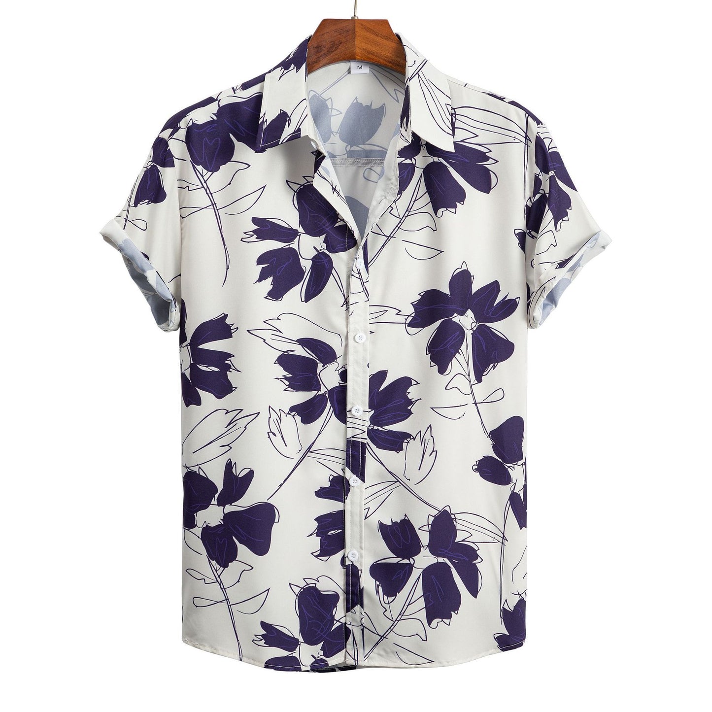 Men's Short-sleeved Shirt 3D Digital Printing Hawaiian Trendy Cardigan Shirt