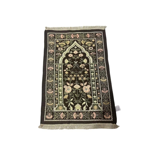 Portable Thin Middle East Ethnic Style Flower Gold Thread Worship Carpet