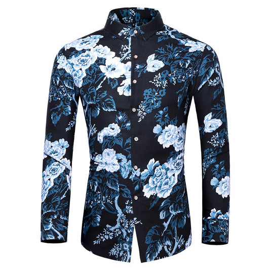 Autumn Chinese Style Long Sleeve Printed Shirt